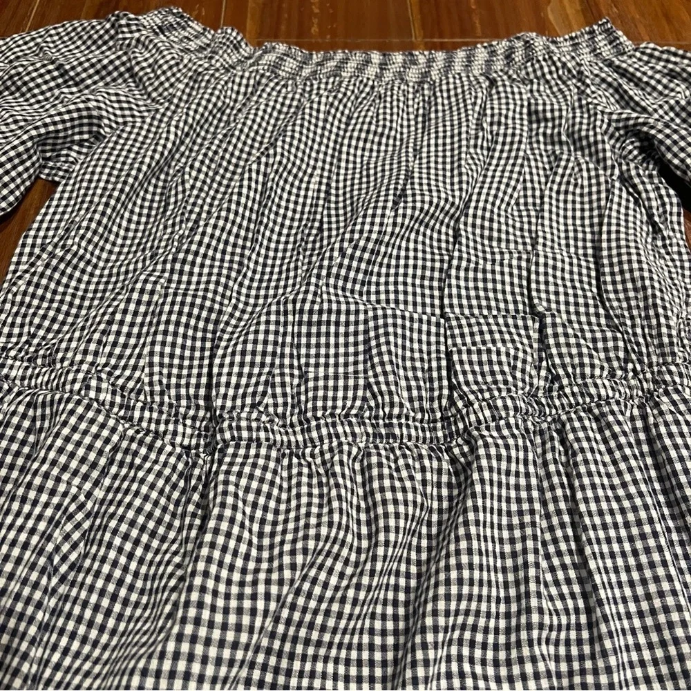 Old Navy Gingham Ruffle Off The Shoulder MIDI Dress Plus Size 1X - Picture 4 of 7